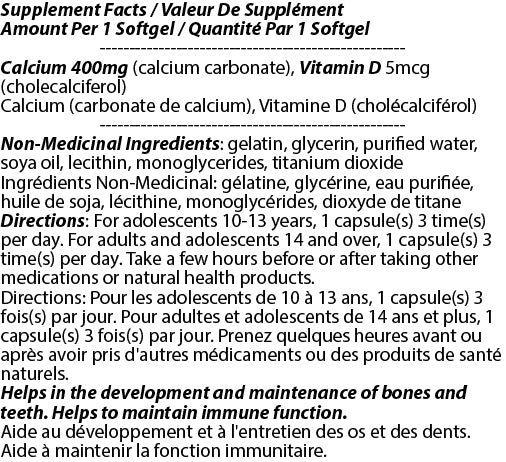 Bio Calcium with Vitamin D Supplement 400mg 180s