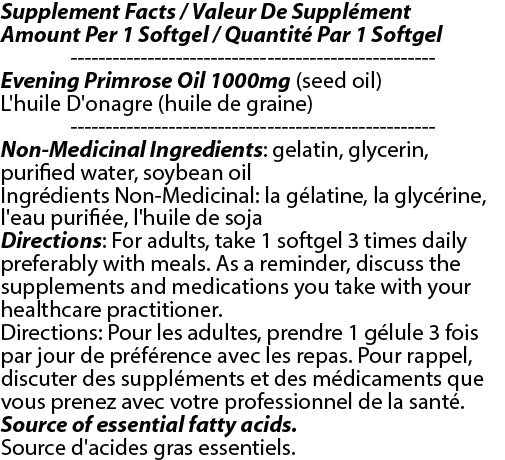 Evening Primrose Oil 1000mg 150 Softgels - Total Natural