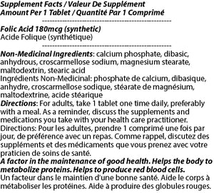 Folic Acid 180mcg 250t