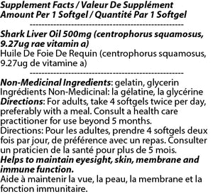 Squalene Shark Liver Oil 500mg 250s