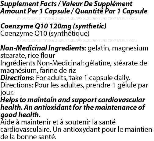 Total Natural Coenzyme Q10 120mg 60c