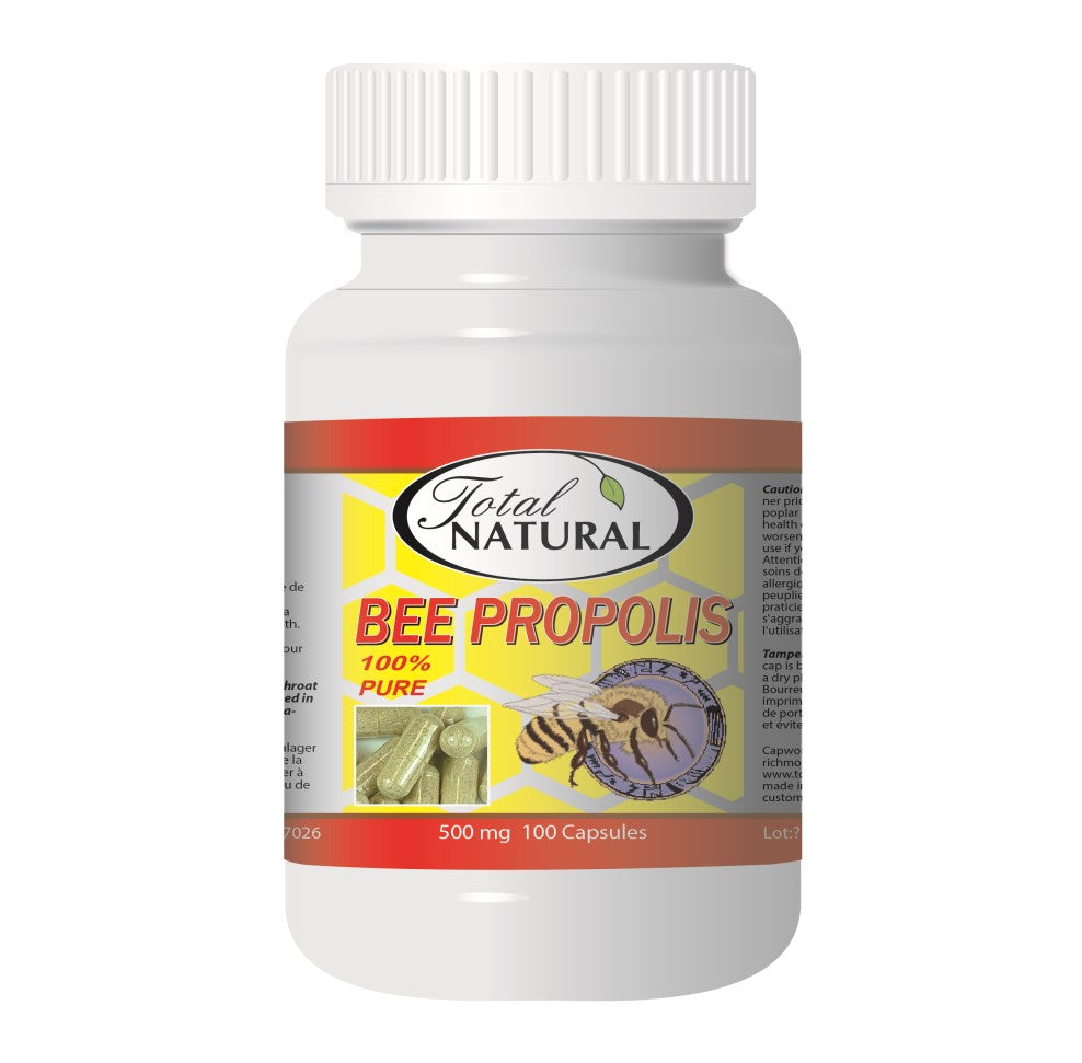 Vancouver's Bee Propolis 500mg 100c - Soothe Sore Throat and Relieve Inflammation