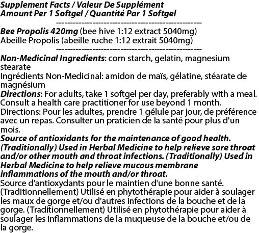 Bee Propolis 5040mg 90s - Nature's Antioxidant for Sore Throat Relief