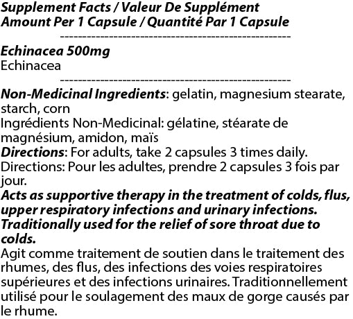 Echinacea 500mg 120c - Total Natural