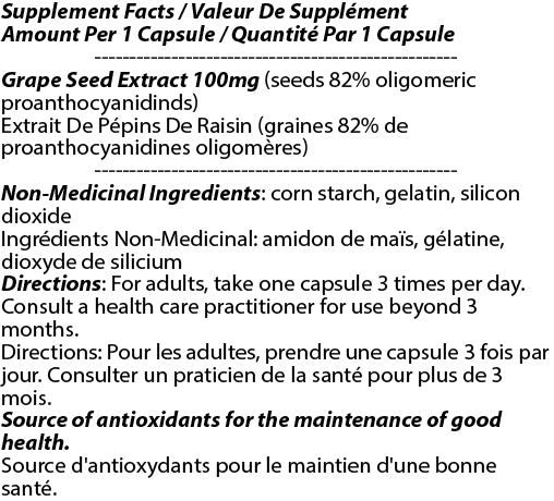 OPC Grape Seed Extract 100mg 180c