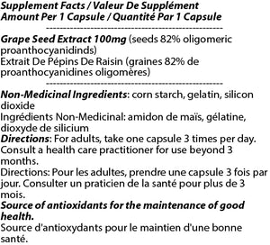 OPC Extrait de pépins de raisin 100mg 180c