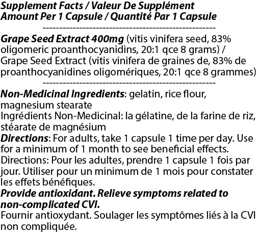 OPC Grape Seed Extract 400mg 90c