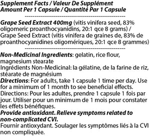 OPC Grape Seed Extract 400mg 90c