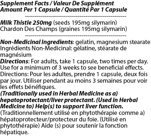 Milk Thistle 250mg 180c