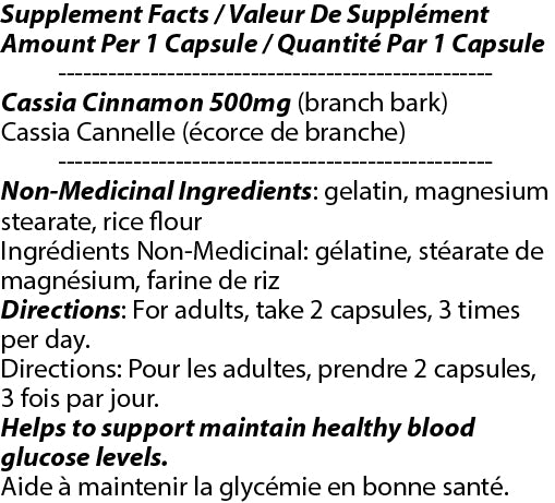 Cinnamon 500mg 90c