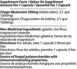 Chaga Mushroom 500mg 90c
