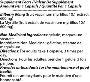 Bilberry Extract 60mg 180c