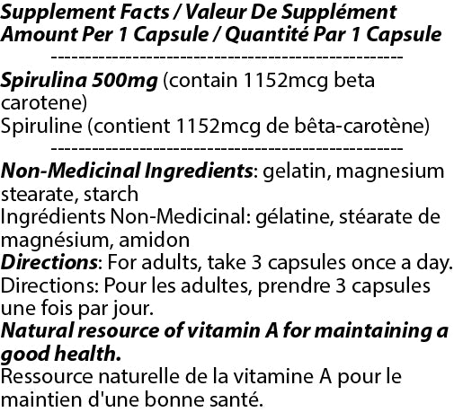 Spirulina 500mg 360c