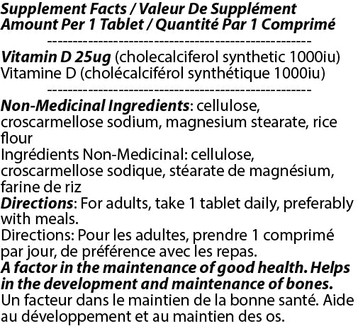 Vitamine D 1000 UI 90 t