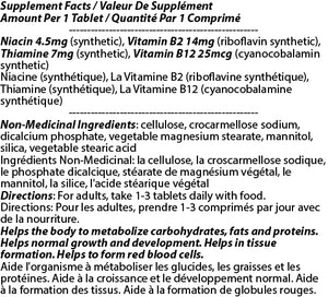 Complexe B 25 mg avec vitamine C pour un métabolisme optimal des glucides 